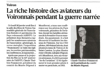 Le DL a parl&eacute; de la conf&eacute;rence sur les pilotes Is&eacute;rois de 1914_1918